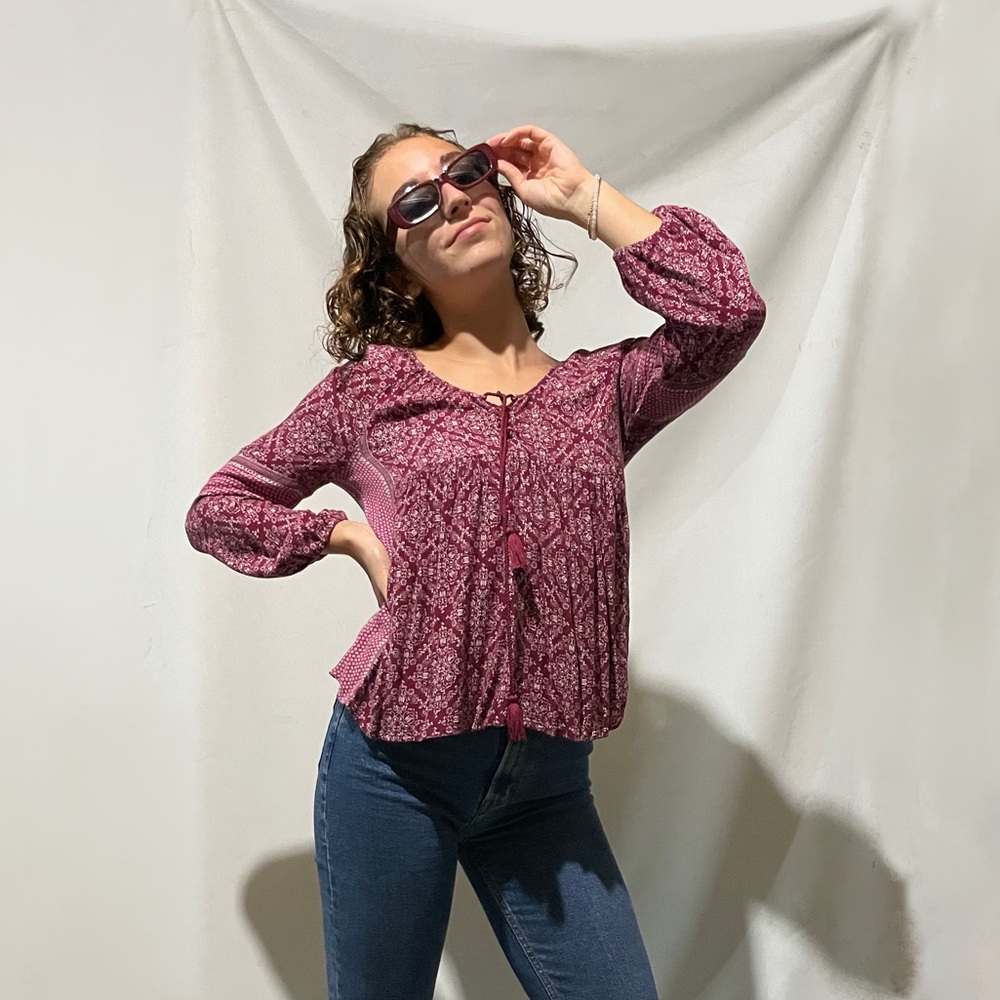 American Eagle Burgundy Blouse